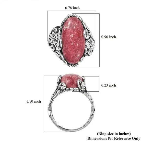 Norwegian Thulite Ring in Sterling Silver. - Picture 10 of 10